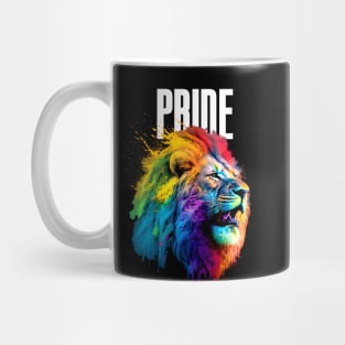 LGBTQ+ Gay Pride Month: Proud Lion on a Dark Background Mug